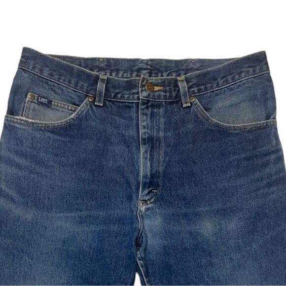 Vintage Lee Denim Blue Jeans medium wash distressed mens Size 36 x 30 - Picture 6 of 14